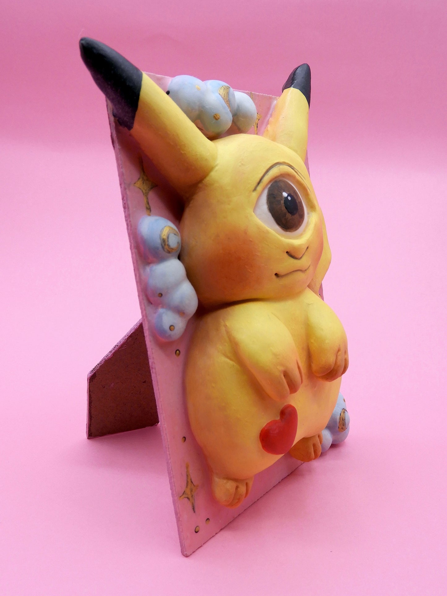 Pop Surreal Cyclops Pikachu – Weird Fantasy Creature – Surrealism Sculpture – Handmade Polymer Clay Art