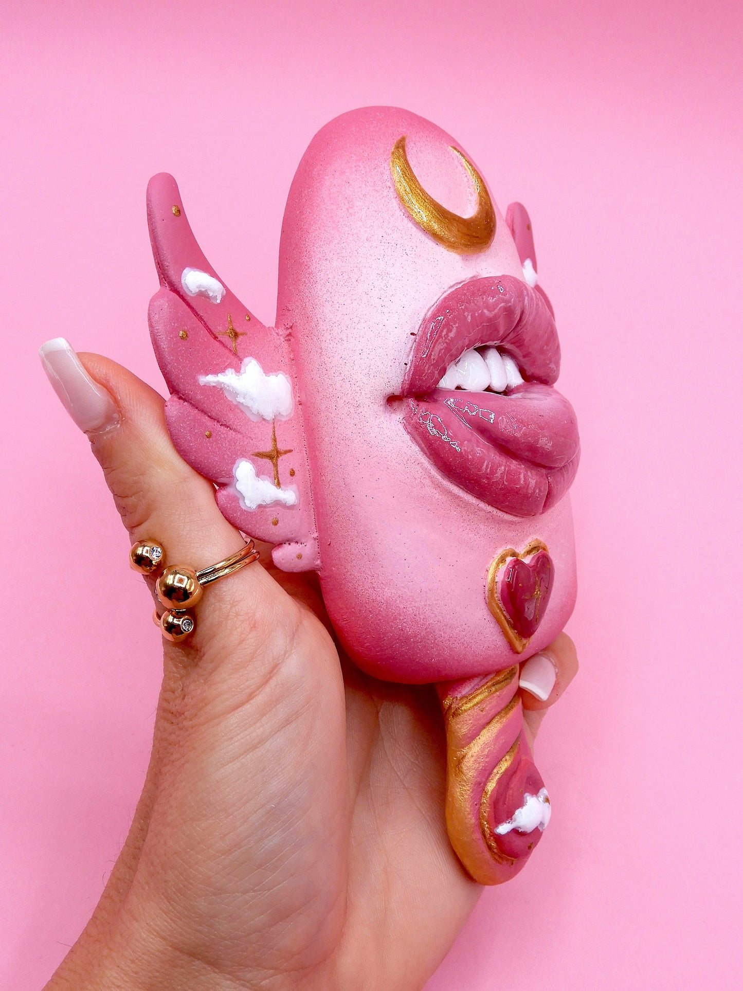 Pop Surreal Winged Ice Cream Sticks with Mouth - Pink Passion
