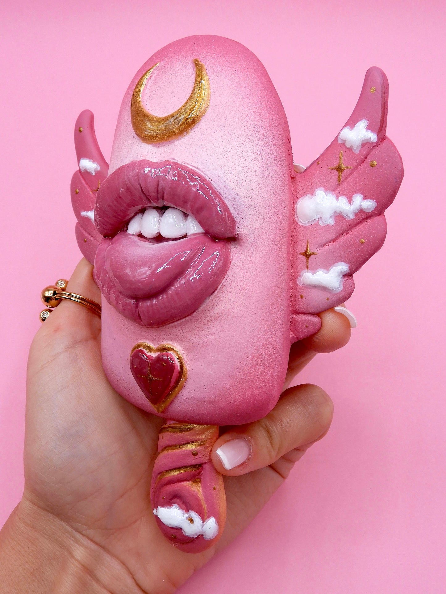 Pop Surreal Winged Ice Cream Sticks with Mouth - Pink Passion