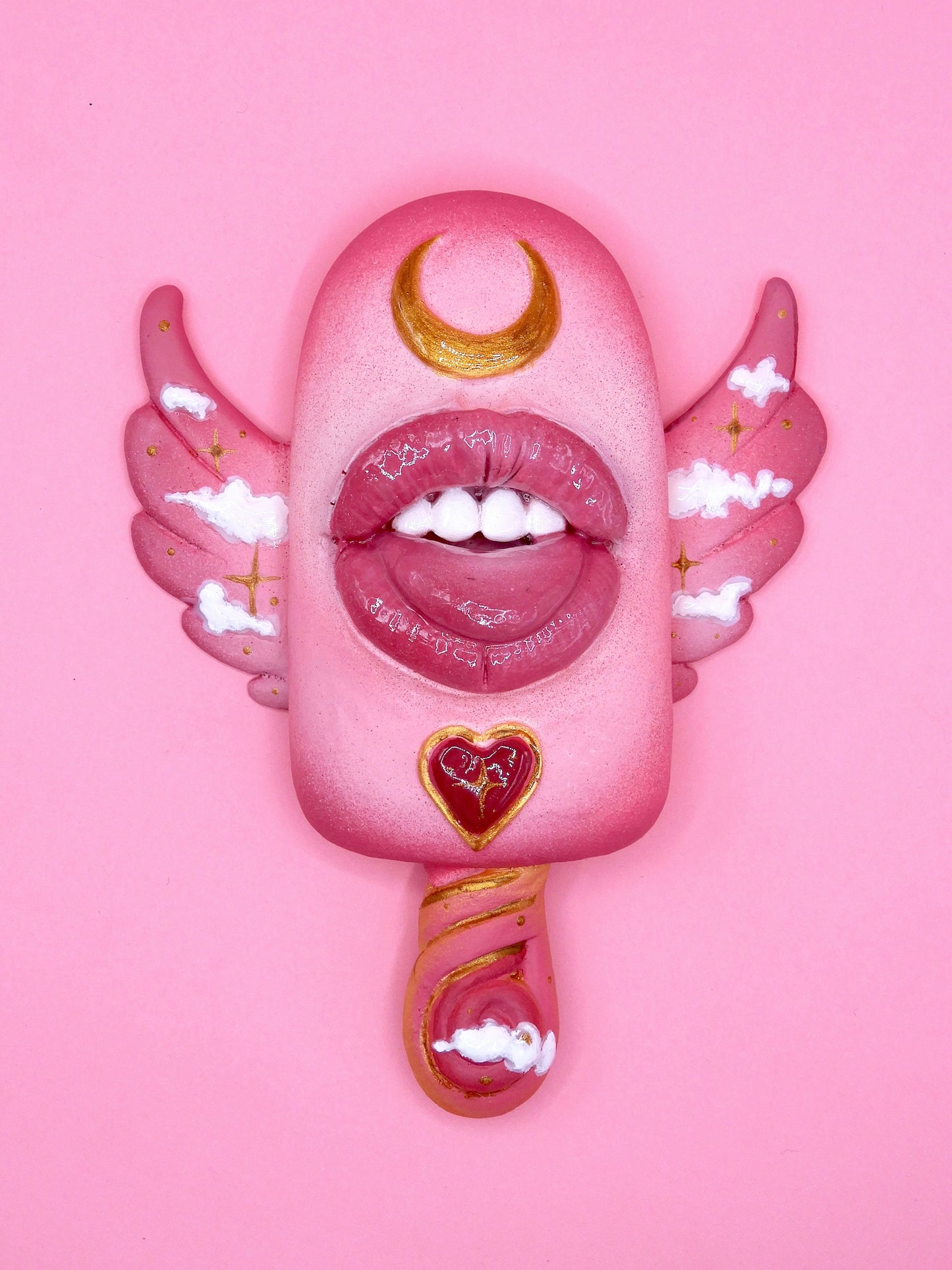 Pop Surreal Winged Ice Cream Sticks with Mouth - Pink Passion