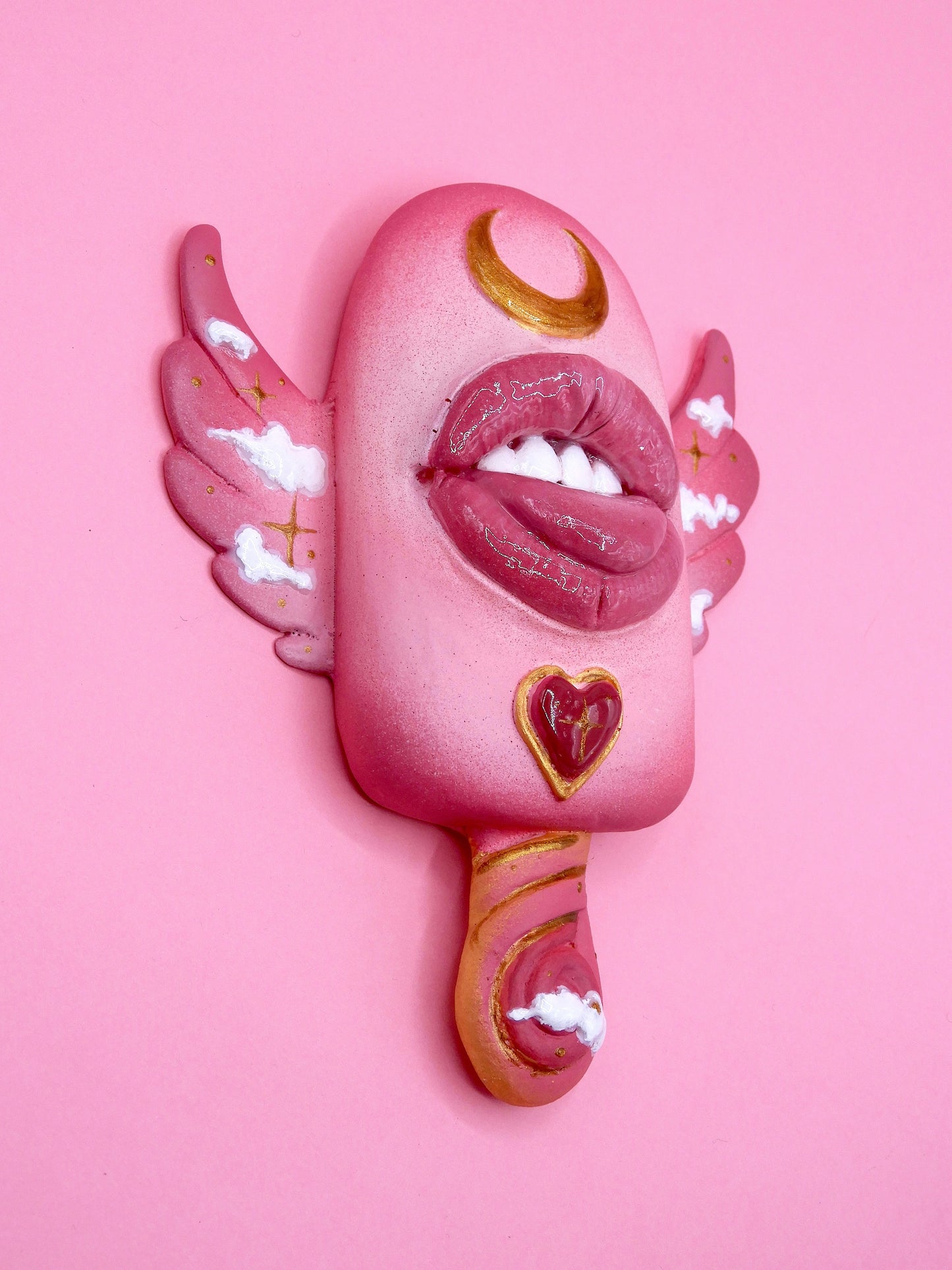 Pop Surreal Winged Ice Cream Sticks with Mouth - Pink Passion