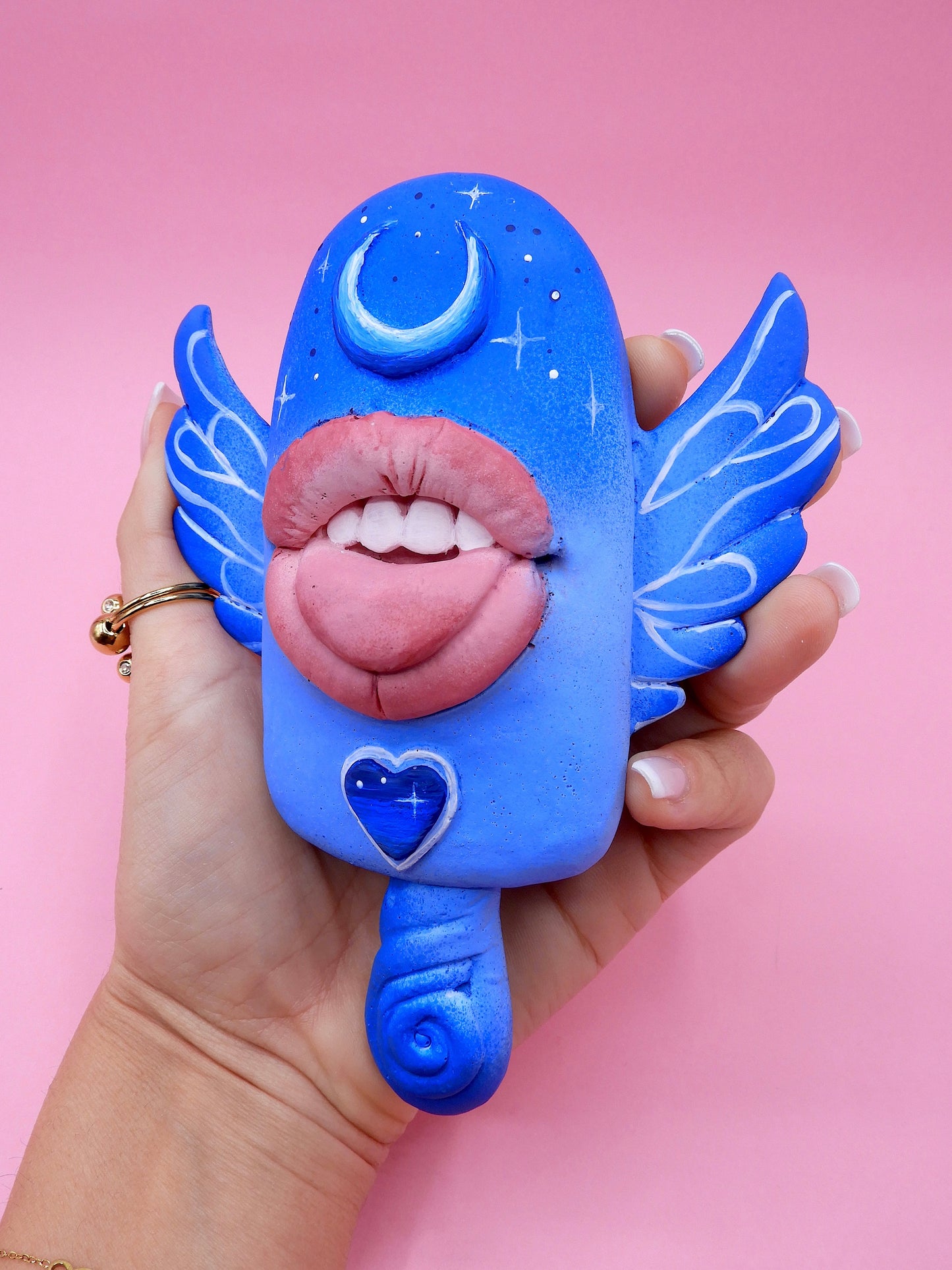 Pop Surreal Winged Ice Cream Sticks with Mouth - Night Blue