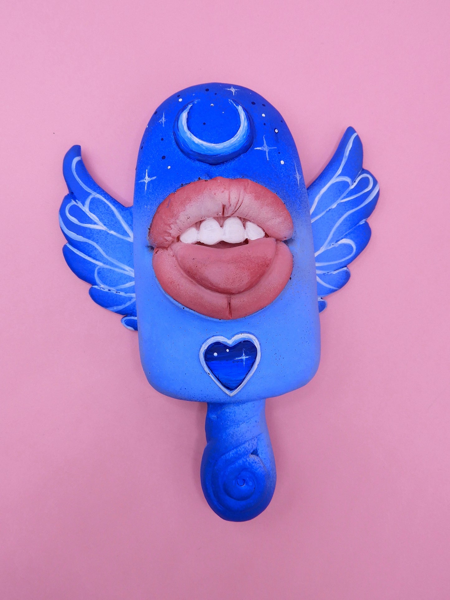Pop Surreal Winged Ice Cream Sticks with Mouth - Night Blue