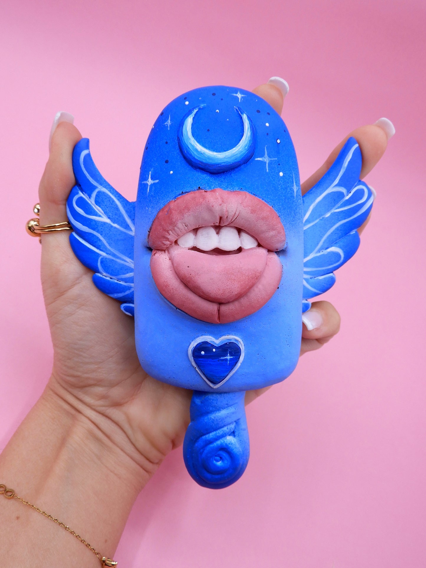 Pop Surreal Winged Ice Cream Sticks with Mouth - Night Blue