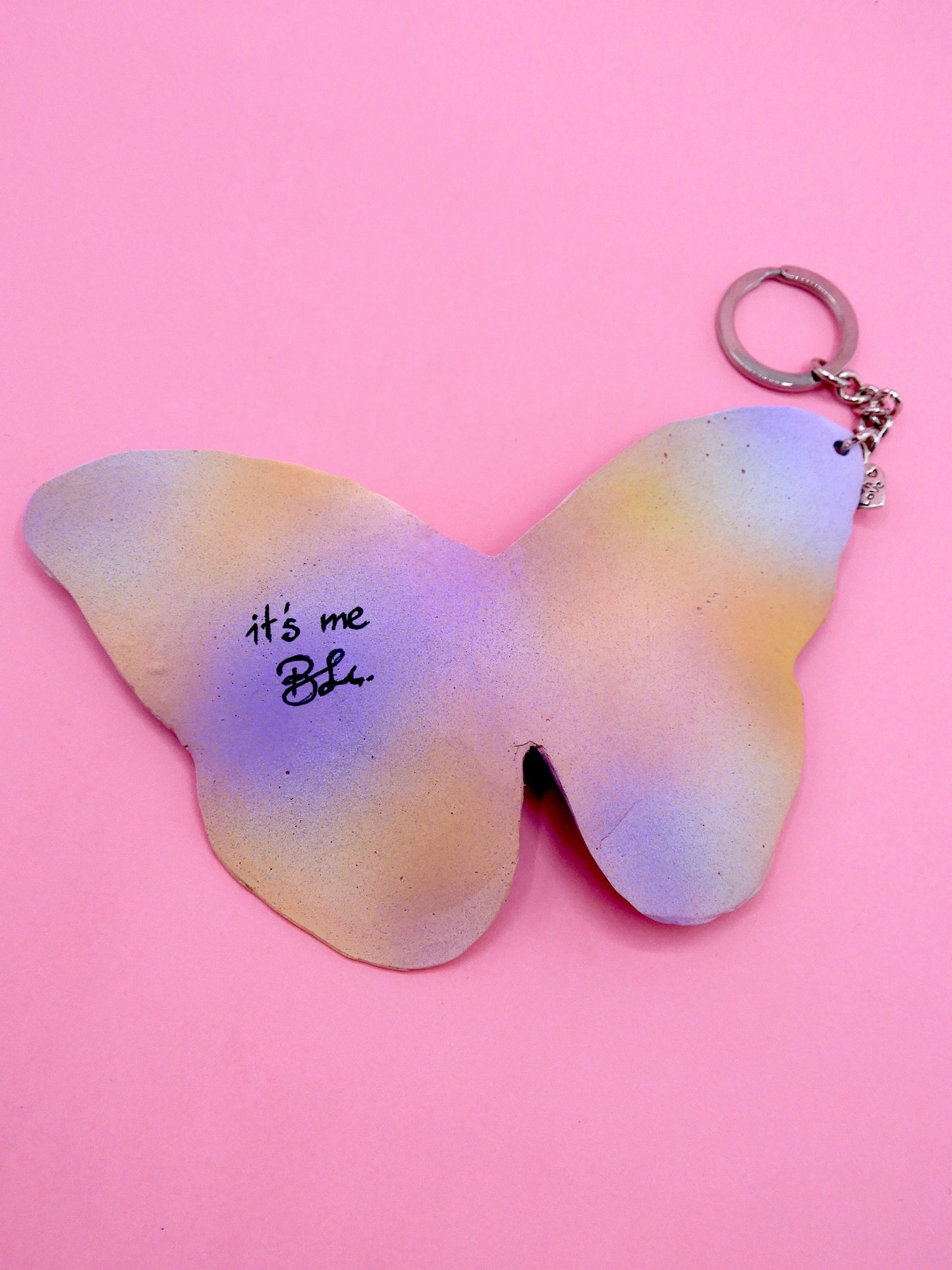 Pop Surreal Butterfly with Eye Bag Charm – Weird Fantasy Accessory – Handmade Art