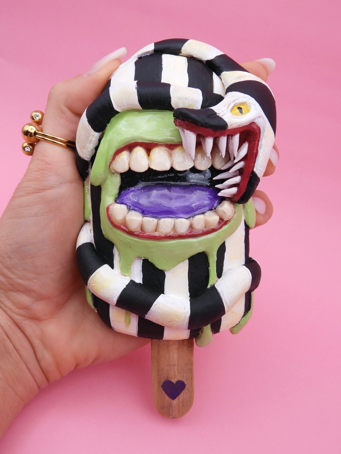 CUSTOM ORDER - Reserved to Elena Pop Surreal Ice Cream Sticks Beetlejuice