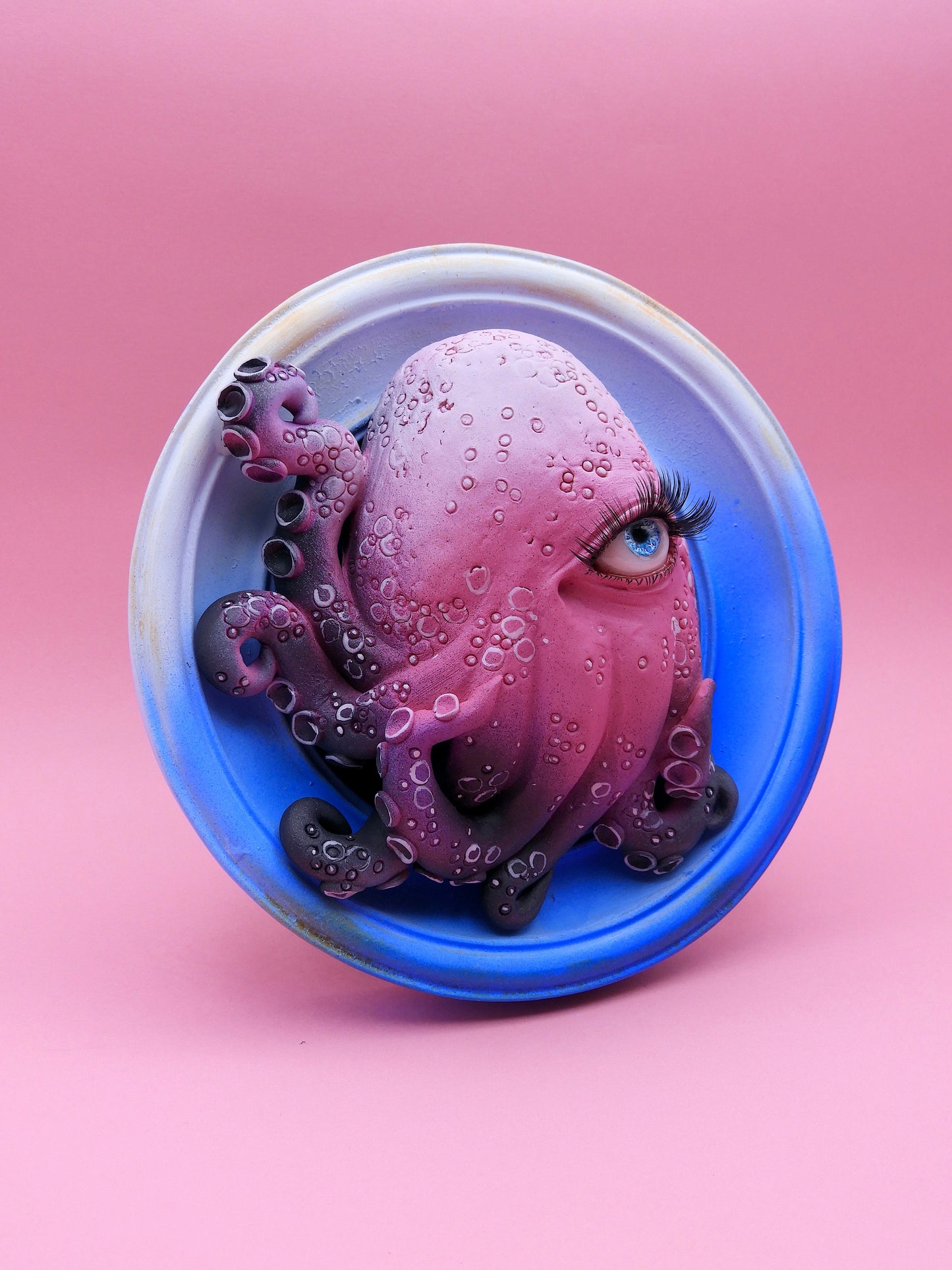 One-Eyed Octopus | Original Handmade Polymer Clay Sculpture | Surreal Wall Art | OOAK Fantasy Creature