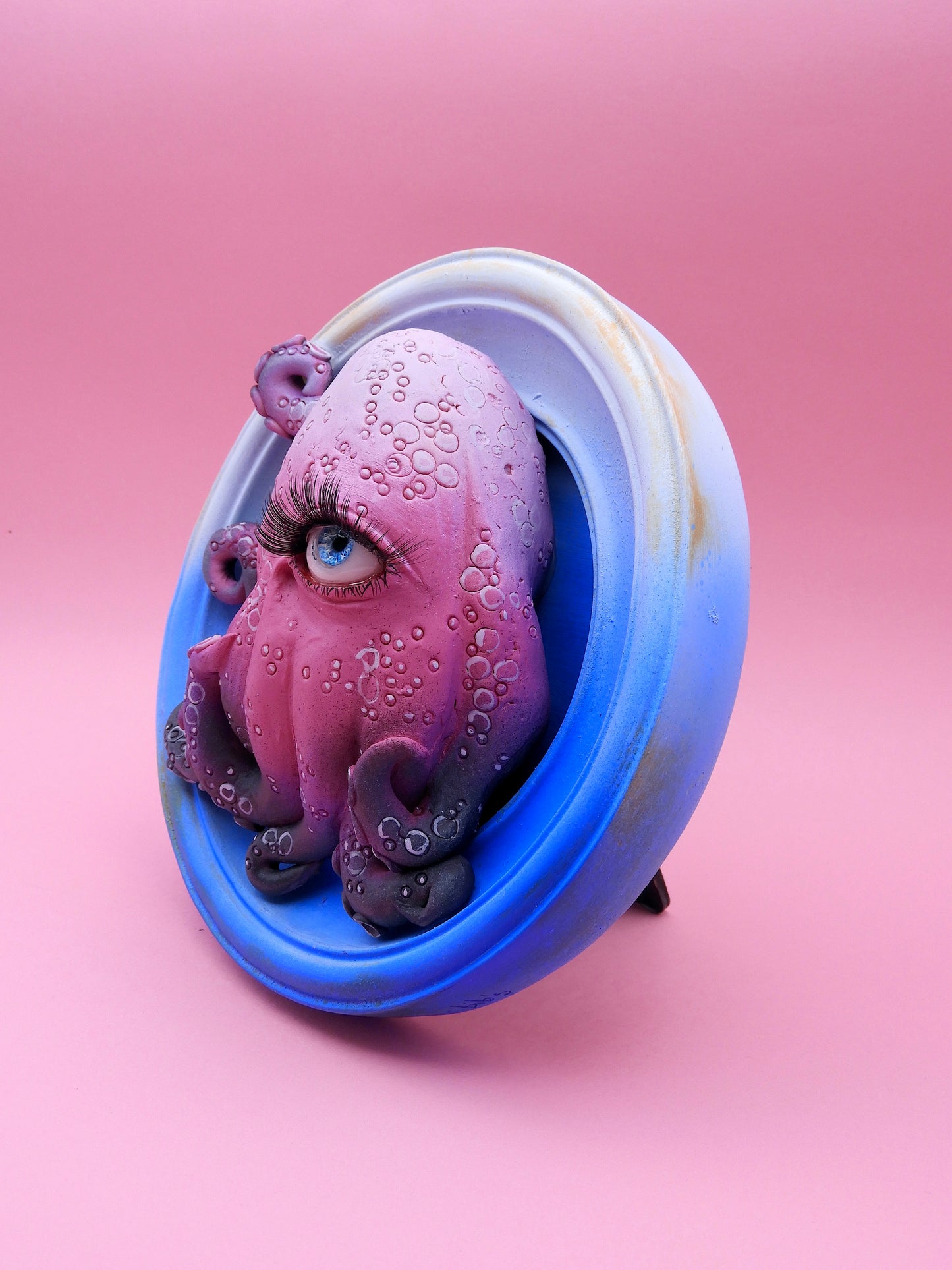 One-Eyed Octopus | Original Handmade Polymer Clay Sculpture | Surreal Wall Art | OOAK Fantasy Creature