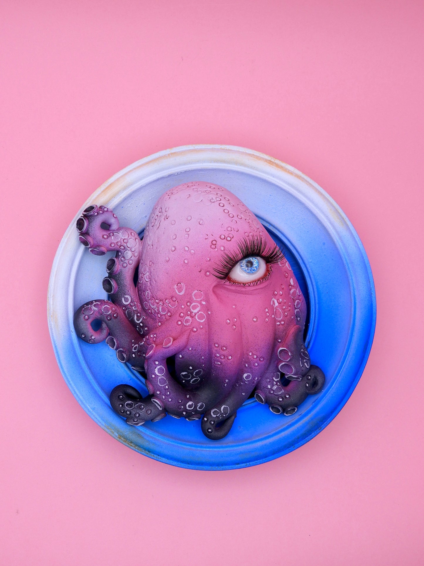 One-Eyed Octopus | Original Handmade Polymer Clay Sculpture | Surreal Wall Art | OOAK Fantasy Creature