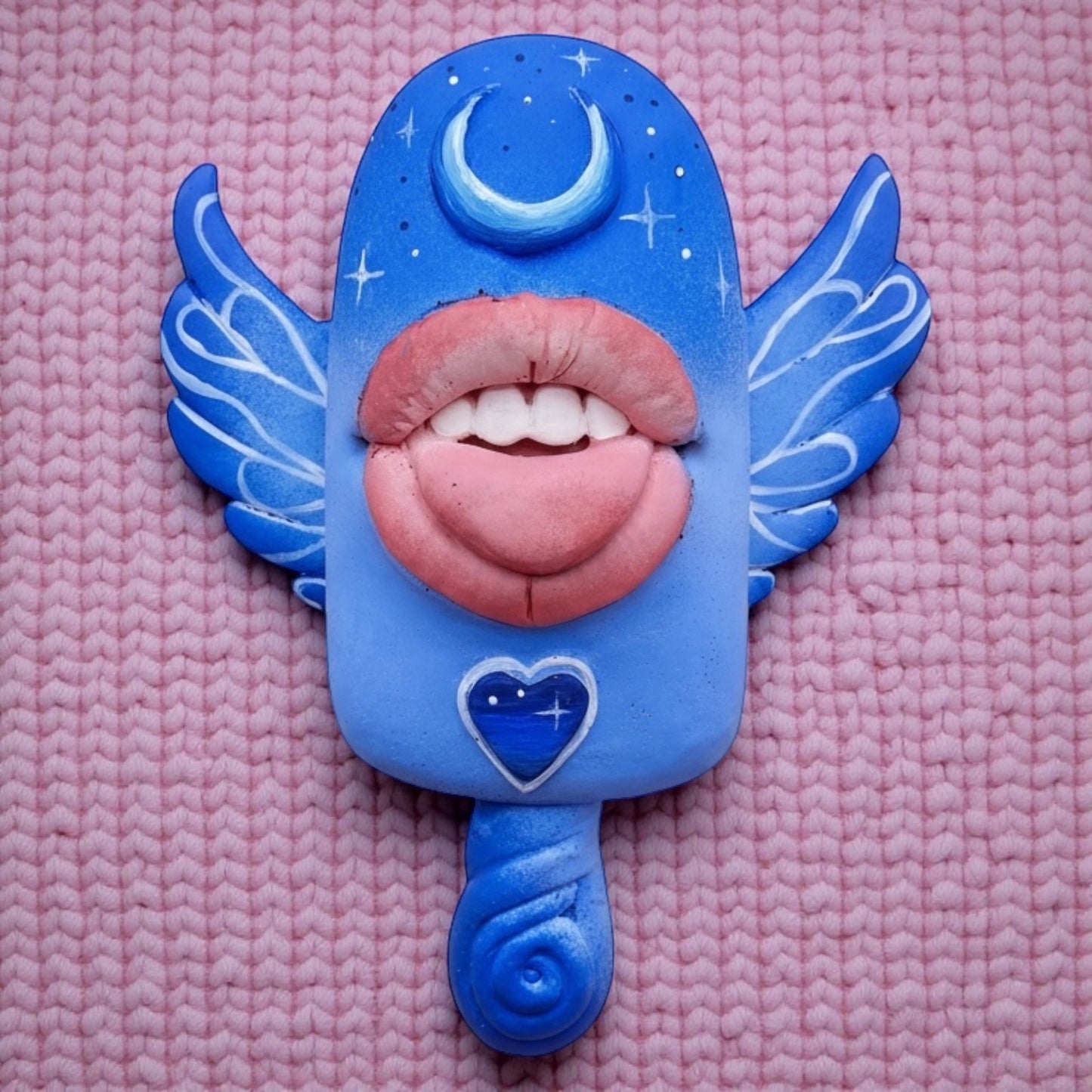 Pop Surreal Winged Ice Cream Sticks with Mouth - Night Blue