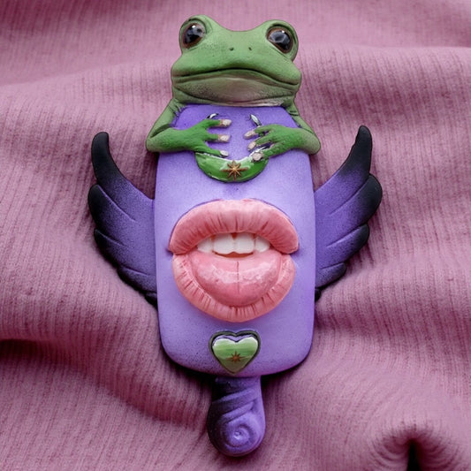 CUSTOM ORDER - Reserved to Elena Pop Surreal Winged Ice Cream Sticks with Mouth & Frog