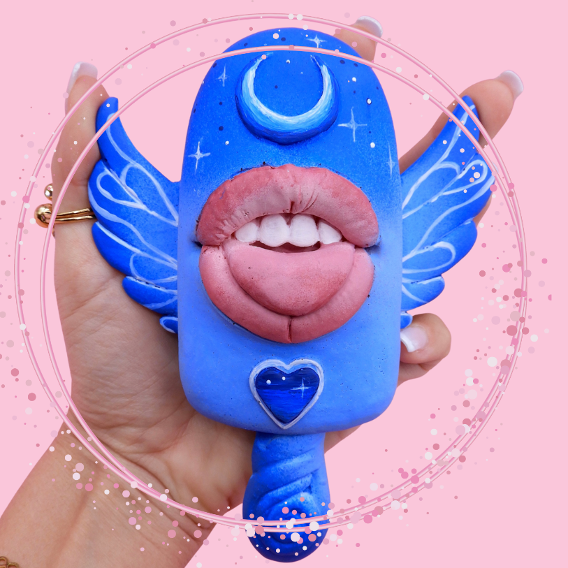 Pop Surreal Winged Ice Cream Sticks with Mouth - Night Blue